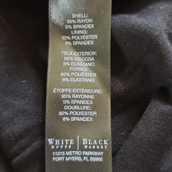 WHBM Black 3/4 Sleeve Tee with Metal Accent - Picture 5 of 5